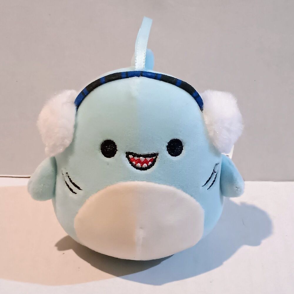 Squishmallow Sharon The Shark Ornament-2022-Ear Muffs-Winter Squad-Holiday